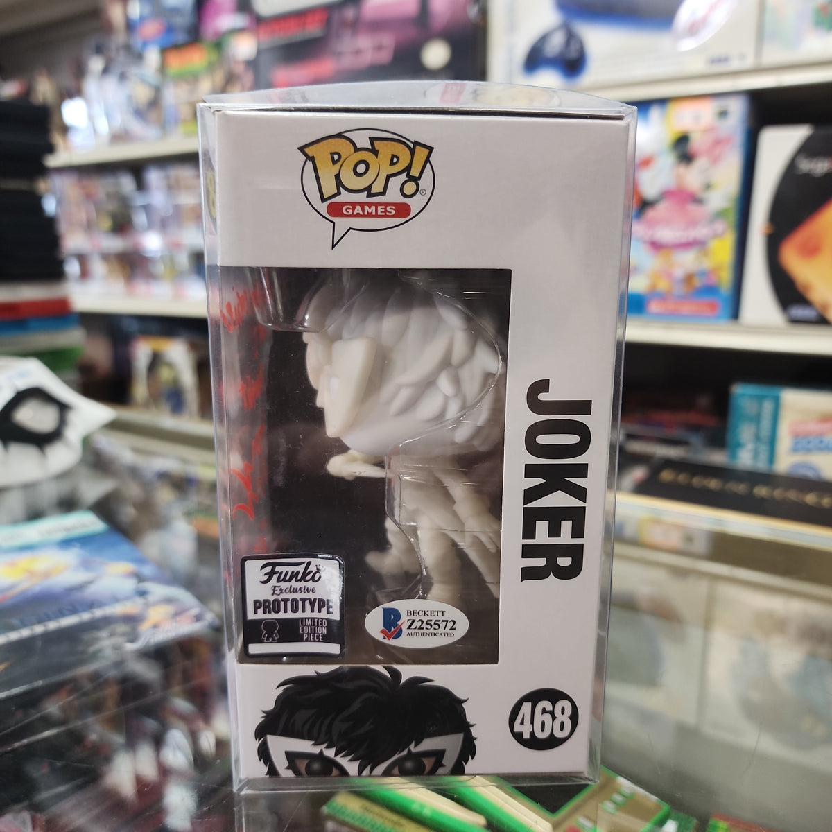 POP Games Joker Persona 5 (Prototipo exclusivo de Funko) (Firmado por el actor de voz Xander Mobus) (Beckett CoA incluido) 468