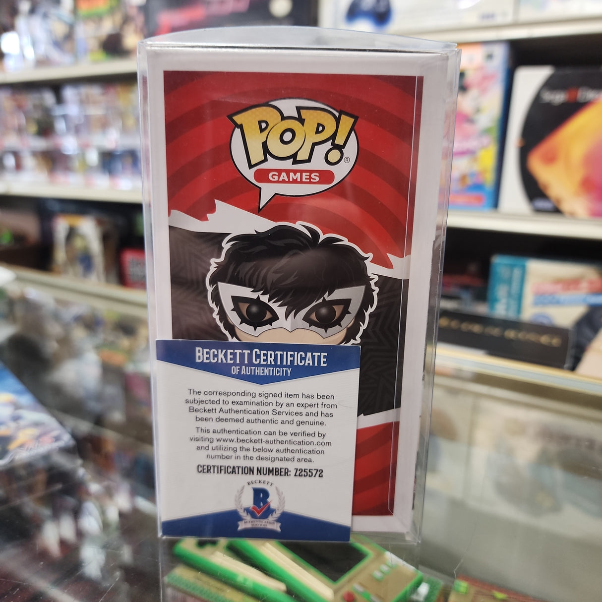 POP Games Joker Persona 5 (Prototipo exclusivo de Funko) (Firmado por el actor de voz Xander Mobus) (Beckett CoA incluido) 468