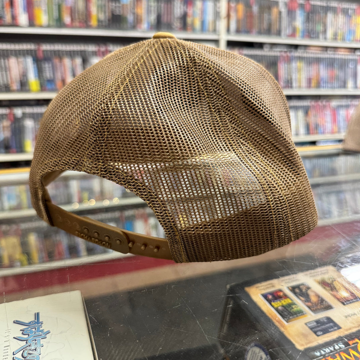 Solid Amber Gold Secret Castle Logo Mesh Richardson 112 Trucker Hat