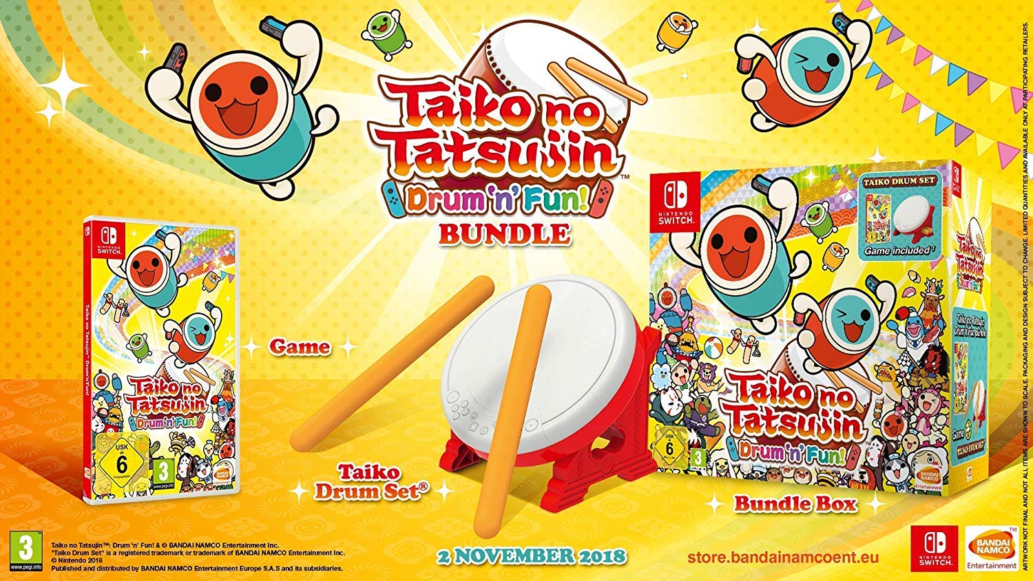 Hori Taiko Master Controller with Rhythm Festival - (CIB) (Nintendo Switch)