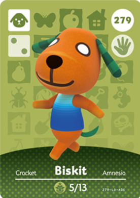 Biskit Animal Crossing Amiibo Card - Animal Crossing Cards - Series 3