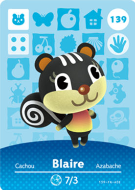 Blaire Animal Crossing Amiibo Card - Animal Crossing Cards - Series 2