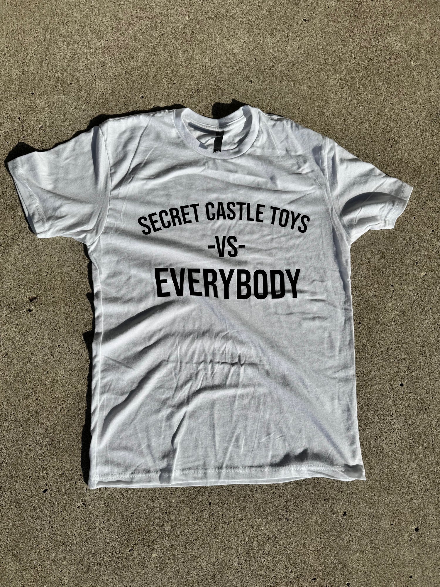 White Secret Castle Toys vs Everybody Shirt Small