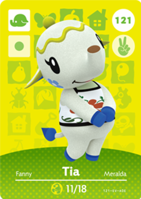 Tia Animal Crossing Amiibo Card - Animal Crossing Cards - Series 2