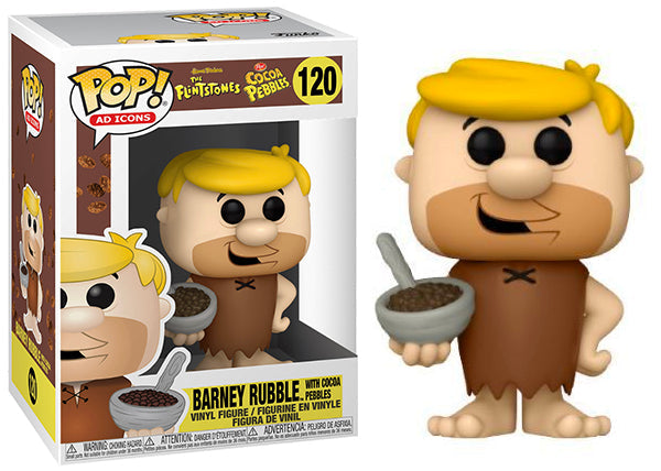 Iconos de anuncios POP Barney Rubble con Cocoa Pebbles Los Picapiedra 120