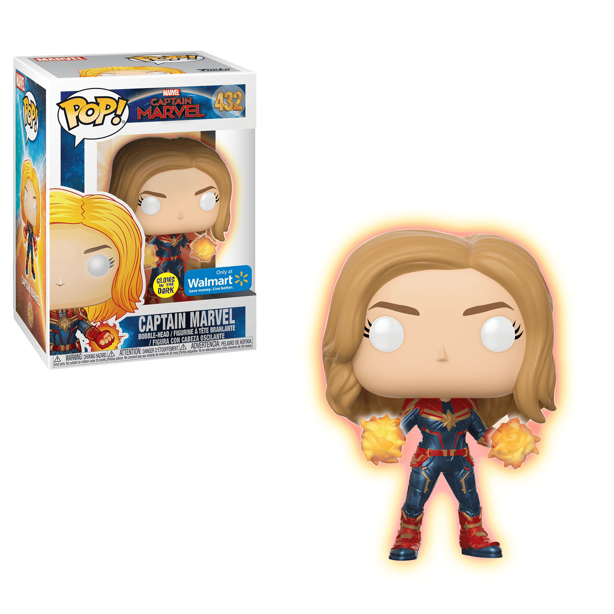 POP Captain Marvel Captain Marvel (Glows in the Dark) (Walmart Exclusive) 432