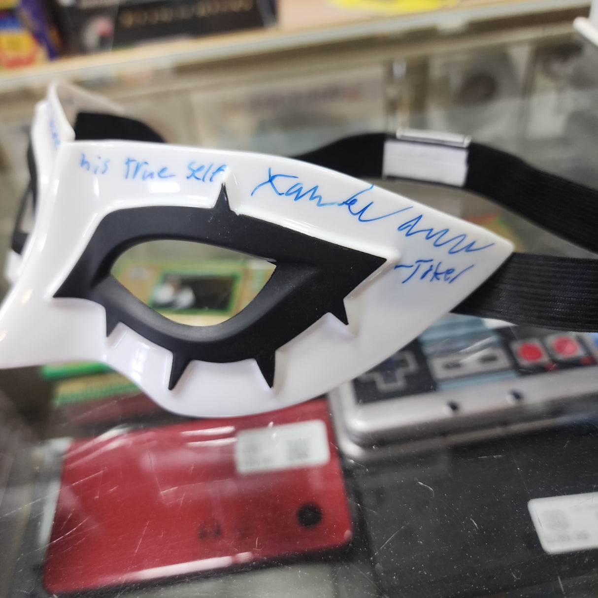 Persona 5 Joker Cosplay Mask Signed by Voice Actor Xander Mobus (Beckett Authenticated)