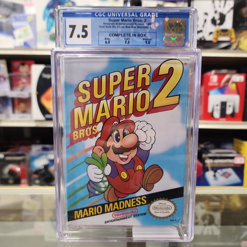 An image of the game, console, or accessory Super Mario Bros. 2 - (CGC 7.5) (CIB) (NES)