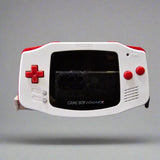 White/Red Gameboy Advance System - Modded with Backlit Screen - (LS) (GameBoy Advance)