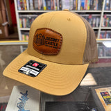 Solid Amber Gold Secret Castle Logo Mesh Richardson 112 Trucker Hat