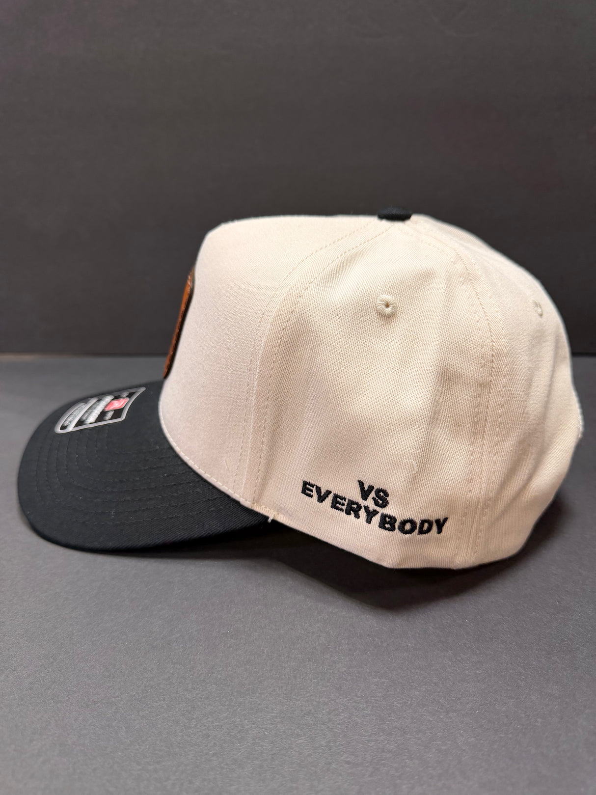 Richardson 323 "Champ" Khaki/Black Tall Sign Patch Hat