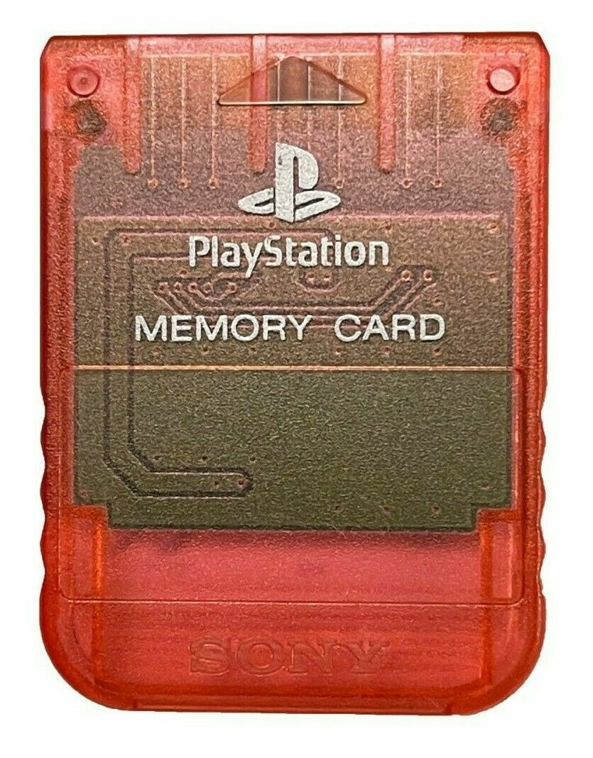 PS1 Memory Card [Clear Red] - (New) (Playstation)