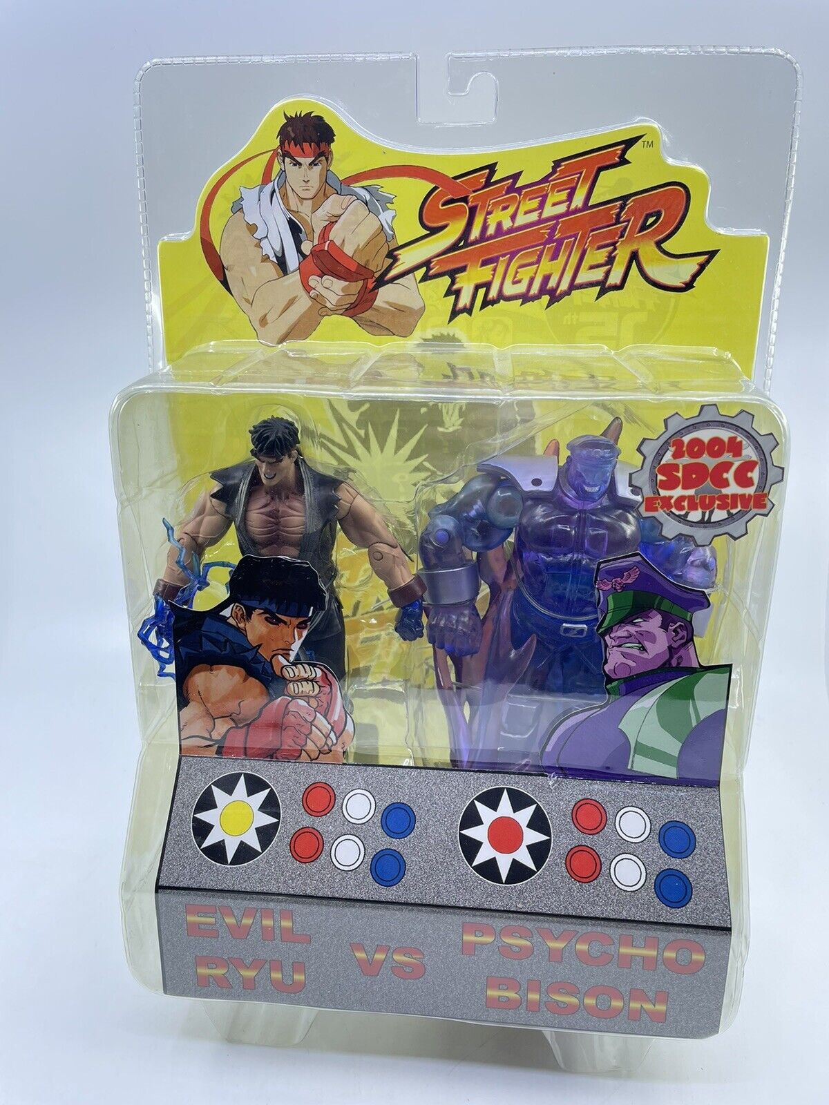 Street Fighter 2004 SDCC Exclusive Evil Ryu VS Psycho Bison - (Sealed - P/O) (Sota Toys) (2004)