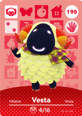 Vesta Animal Crossing Amiibo Card - Animal Crossing Cards - Series 2