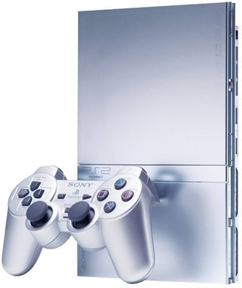 Silver Slim Playstation 2 System with Black Controller - (LS) (Playstation 2)