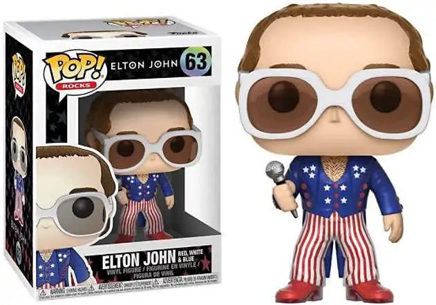 POP Rocks Elton John Rojo, blanco y azul Elton John 63 (desgaste ligero en las esquinas)